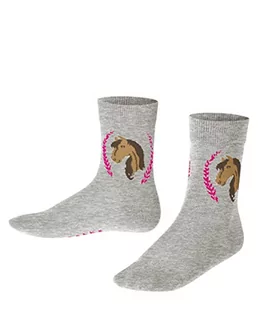 FALKE Uniseks - dzieci Skarpety Horse K SO Zrównoważona Bawełna z wzorem 1 Para, Szary (Light Grey 3400), 19-22 (1-2 lata) - Skarpetki damskie - miniaturka - grafika 1