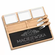Tace i patery - Kamienna deska z akcesoriami do serwowania przekąsek z grawerem dla - miniaturka - grafika 1