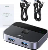 Huby USB - HUB USB Ugreen Przełącznik USB-A 3.0 2x2 UGREEN CM757, 5 Gbps + 2x kabel USB-A 1.5m - miniaturka - grafika 1