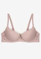 Biustonosze - Jasnofioletowy Biustonosz Push-Up na Ramiączkach z Regulacją i Metaliczną Aplikacją Alerista - miniaturka - grafika 1