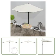 Parasole ogrodowe - The Living Store Półparasol balkonowy na słupku z aluminium - 300x155cm - piaskowy - Parasol Balkonowy - miniaturka - grafika 1