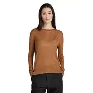 Swetry damskie - G-STAR RAW Damski sweter z dzianiny Core Round Neck Knit, Brązowy (Oxide Ocre D21960-d166-1329), XS - miniaturka - grafika 1