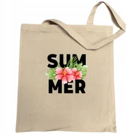 Torby i wózki na zakupy - Torba na zakupy wakacyjny nadruk LATO KWIATY - miniaturka - grafika 1