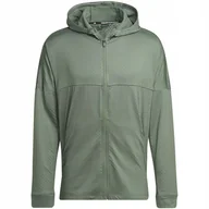 Bluzy męskie - Bluza męska adidas Workout Warm Full Zip Hoodie zielona HL8778 2XL - miniaturka - grafika 1