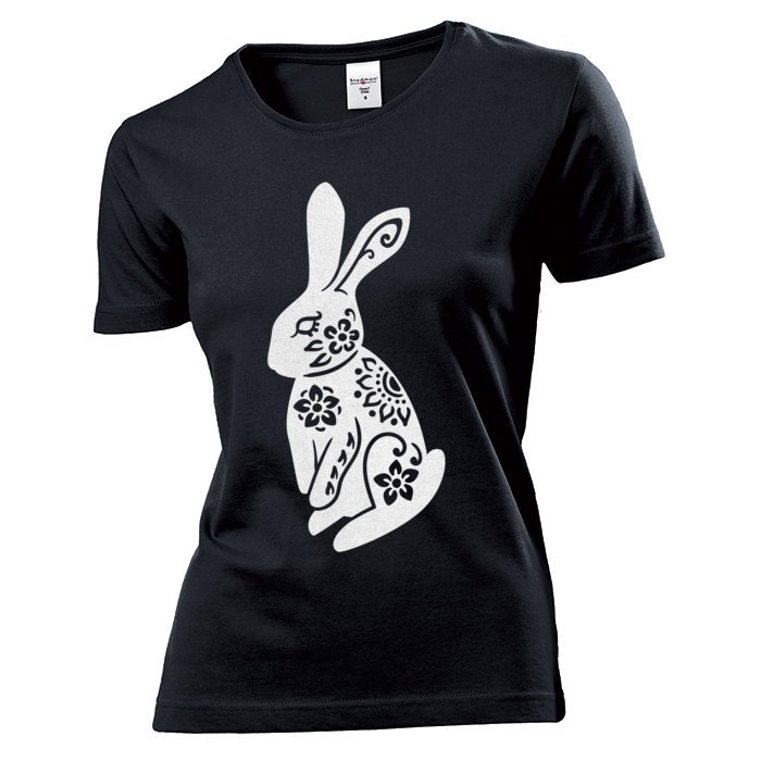 Koszulka damska Królik Zając Kwiaty Wiosna XXL