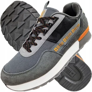 Buty męskie sportowe Big Star szare Skórzane lekkie sneakersy LL174375 45 - Sneakersy męskie - miniaturka - grafika 1