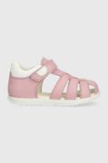 Buty dla dziewczynek - Geox sandały dziecięce kolor różowy - miniaturka - grafika 1
