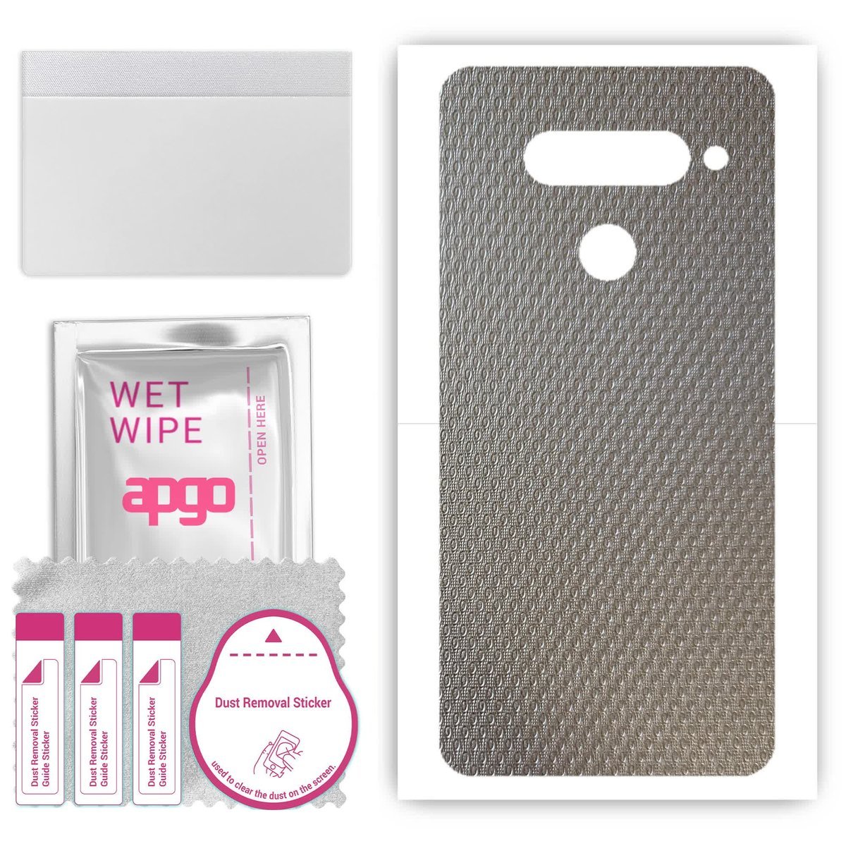 Folia naklejka skórka strukturalna na TYŁ do LG V40 ThinQ - Aluminium krople - apgo SKINS