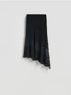 Spódnice - Reserved - Asymetryczna spódnica - czarny - miniaturka - grafika 1