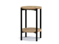 Ławy i stoliki kawowe - Stolik Kawowy SIGMA SM-04 Dąb Artisan Do Salonu Czarne Metalowe Nogi Okrągły Pomocniczy - miniaturka - grafika 1