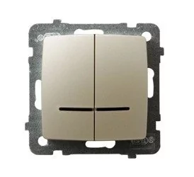 Ospel Karo ecru łącznik świecznikowy ŁP-2SS/m/42 ŁP-2SS/m/42 - Wyłączniki światła i elektryczne - miniaturka - grafika 1