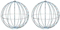 Ozdoby bożonarodzeniowe - vidaXL Piłka z 384 diodami LED 2 pcs Zimna biel 60 cm Metal - miniaturka - grafika 1