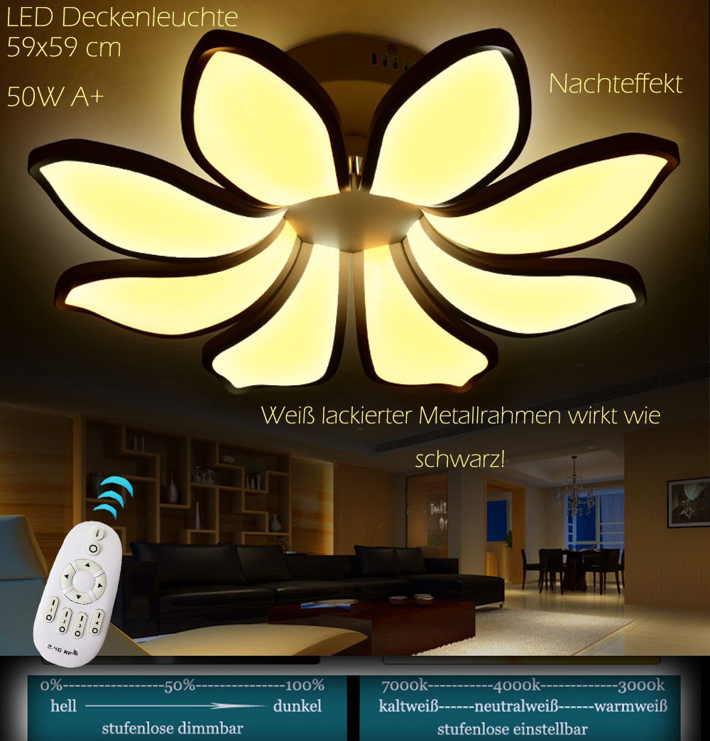 Lampa sufitowa LED 8016-8-WJ 50W z pilotem kolor światła / jasność regulowany klosz akrylowy A+, oświetlenie salonu LED żyrandol wisiorek lampa sufitowa reflektor sufitowy led lampa sufitowa wisiorek lampa wisząca