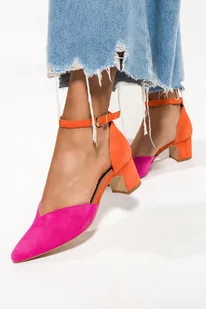 Fuksjowe czółenka skórzane damskie obcas klocek pasek wokół kostki PRODUKT POLSKI Casu 2994-875-601-39 - Czółenka Fuksjowe czółenka skórzane damskie obcas klocek pasek wokół kostki PRODUKT POLSKI Casu 2994-875-601-39 - Czółenka - miniaturka - grafika 1