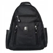 Plecaki - Czarny Miejski Plecak Damski CharmShape ze Skóry Ekologicznej - miniaturka - grafika 1