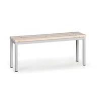 Meble do szkół i przedszkoli - B2B Partner Ławka szatniowa, siedzisko - listwy, długość 1000 mm, szara 179320 - miniaturka - grafika 1