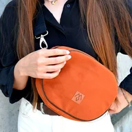 Torebki damskie - Torebka damska z weluru tapicerskiego Mili Boxy Bag - miedziana pomarańcza - miniaturka - grafika 1