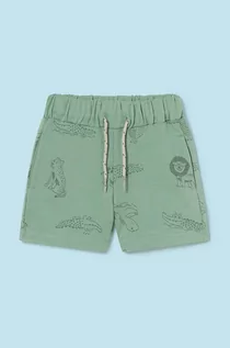 Spodnie i spodenki dla chłopców - Mayoral szorty niemowlęce kolor zielony - grafika 1