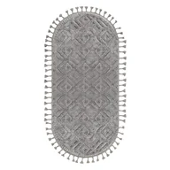 Dywany - Dywan z frędzlami owalny Malmo szary 60 x 120 cm - miniaturka - grafika 1