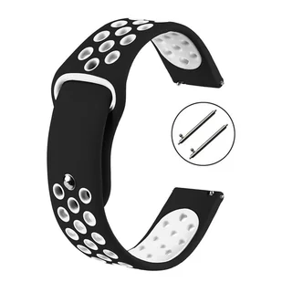 PASEK DO ZEGARKA 20MM – SILIKONOWY – czarno-biały - Akcesoria do smartwatchy - miniaturka - grafika 1