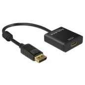 Kable komputerowe i do monitorów - Delock Adapter Displayport 1.2->HDMI aktywny 4K na kablu 20cm Czarny KKDOKPBV0790 - miniaturka - grafika 1