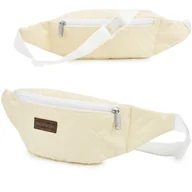 Nerki - Kremowa nerka saszetka na biodro duża lakostka BELTIMORE C84 ecru, kremowy - miniaturka - grafika 1