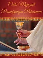 Ikony i obrazy sakralne - Baner na Boże Ciało "Ciało moje jest prawdziwym pokarmem" 75x100 cm - miniaturka - grafika 1