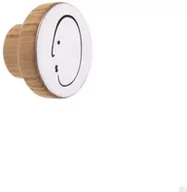 Klamki - Gałka meblowa Alfabet Drewniana Biała Emaliowana - Olej Bezbarwny Półmat - miniaturka - grafika 1