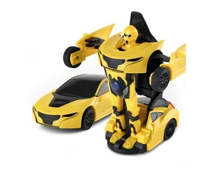 Rastar Mini transformer Die Cast 1:32 RTR (zasilanie na baterie) - żółty RAS/61800-YEL - Samochody i pojazdy dla dzieci - miniaturka - grafika 4