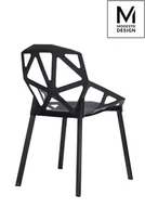 Krzesła - Modesto Design MODESTO krzesło SPLIT MAT czarne - polipropylen, podstawa metalowa C1023.BLACK - miniaturka - grafika 1