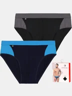 Majtki męskie - Bawełniane slipy 2-pak XL wielokolorowy - miniaturka - grafika 1