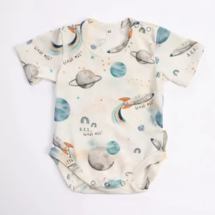 BABY 01213 Body niemowlęce kr rękaw Kosmos ecru 68/74 - Body dla niemowląt - miniaturka - grafika 1