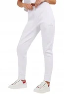 Dresy damskie - Guess Białe Proste Spodnie Dresowe z Logo i Ściągaczami M Gxa - miniaturka - grafika 1