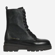Botki damskie - Trapery damskie skórzane Tommy Hilfiger FW0FW06732BDS 36 Czarne (8720641592901). Buty za kostkę damskie - miniaturka - grafika 1