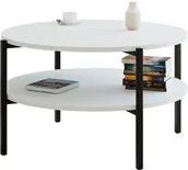 Ławy i stoliki kawowe - Biały stolik kawowy do salonu R4-H12 - miniaturka - grafika 1