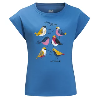 Koszulki dla dziewczynek - Jack Wolfskin Dziewczęca koszulka TWEETING BIRDS T G wave blue - grafika 1
