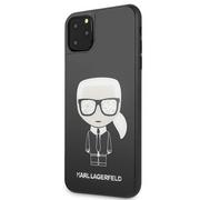 Etui i futerały do telefonów - Karl Lagerfeld Double Layer Glitter Tempered Glass - Etui iPhone 11 Pro Max ze szklanym tyłem (czarny) - miniaturka - grafika 1