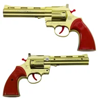 Zabawki militarne - Rewolwer Na Kapiszony Pistolet Rekwizyt Dźwięk Strzału Złoty - miniaturka - grafika 1