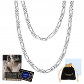 Naszyjniki męskie - Łańcuszek Srebrny Męski Splot Figaro 60 cm Pełny Mocny Włoski Łańcuch 2 mm - LAREZO - miniaturka - grafika 1