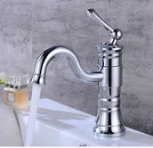 Baterie umywalkowe - Bateria umywalkowa retro HEMES srebrna chrom - srebrny - miniaturka - grafika 1