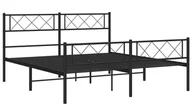 Łóżka - Czarne industrialne łóżko z metalu 140x200cm - Espux - Elior - miniaturka - grafika 1