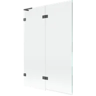 Parawany nawannowe - Mexen Lunar L parawan nawannowy 2-skrzydłowy lewy 120 x 150 cm, transparent, gun gray szczotkowany - 897L-120-100-66-00-L - miniaturka - grafika 1