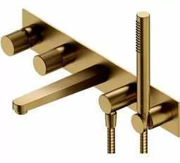 Omnires Contour Bateria wannowa podtynkowa z zestawem złoto szczotkowane CT8037/1GLB - Baterie podtynkowe - miniaturka - grafika 2