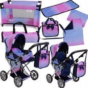 Wózki dla lalek - Doris Wózek Dla Lalek Spacerówka Gondola Łóżeczko - miniaturka - grafika 1