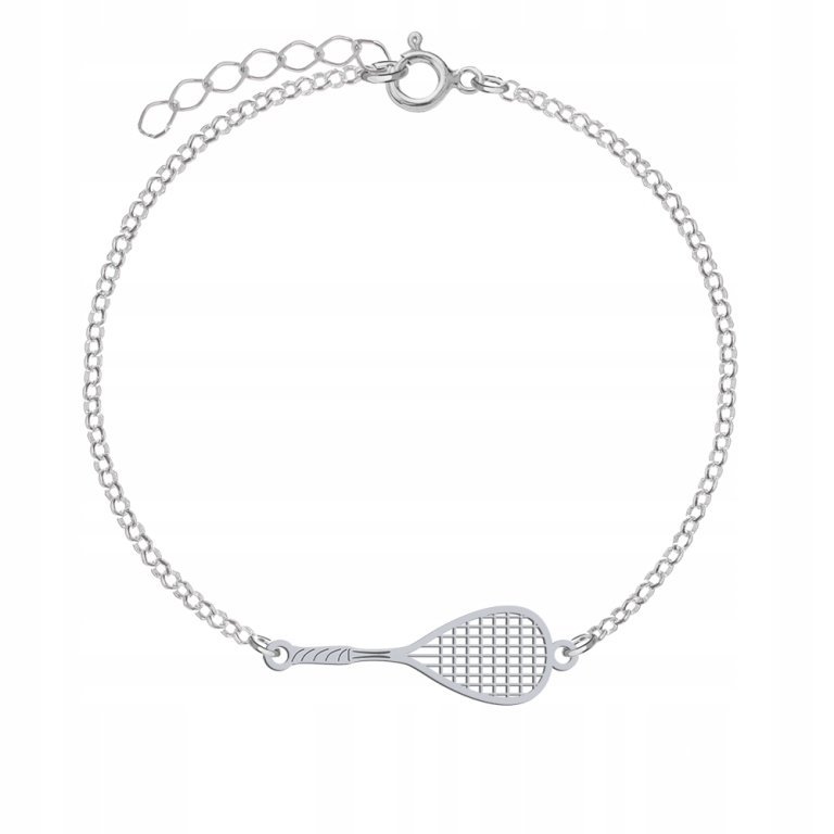 Srebrna Bransoletka Rakieta do squasha DEDY