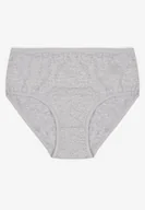 Majtki damskie - Szare Gładkie Majtki Figi z Bawełny Idina - miniaturka - grafika 1
