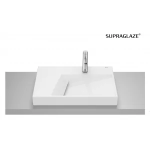 ROCA A327276S0B HORIZON Umywalka nablatowa GEOMETRIC 60x42 cm z otworem na bateri? biały połysk Supraglaze? - Umywalki - miniaturka - grafika 1