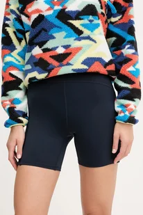 Helly Hansen szorty HP damskie kolor granatowy gładkie high waist 34316 - Spodnie sportowe damskie - miniaturka - grafika 1