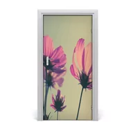 Naklejki na ścianę - Fototapeta samoprzylepna na drzwi Różowe kwiaty, Tulup - miniaturka - grafika 1