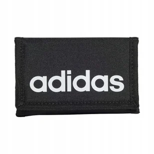 Adidas Portfel Sportowy Rozkładany Na Zamek Czarny Linear JE8346 - Portfele - miniaturka - grafika 1